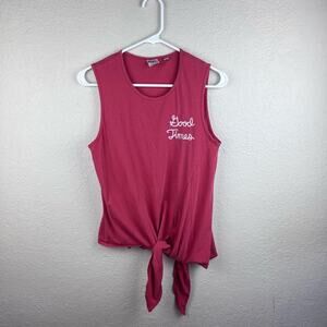 Junk Food Good Times Tie-Front Tank Top Sz M